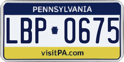 PA license plate LBP0675