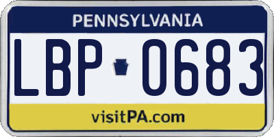 PA license plate LBP0683