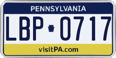 PA license plate LBP0717
