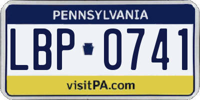 PA license plate LBP0741