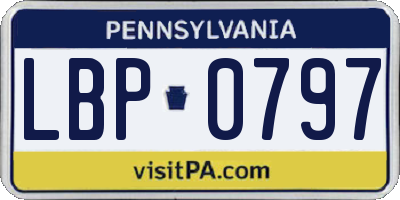 PA license plate LBP0797