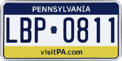 PA license plate LBP0811
