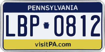PA license plate LBP0812
