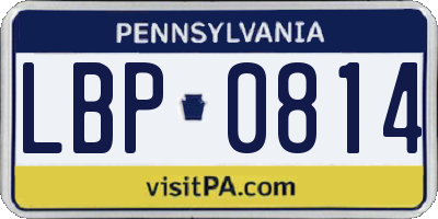 PA license plate LBP0814