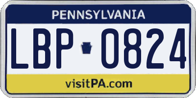 PA license plate LBP0824