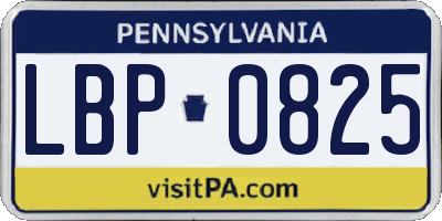 PA license plate LBP0825