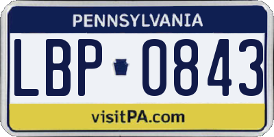 PA license plate LBP0843