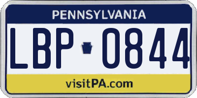 PA license plate LBP0844