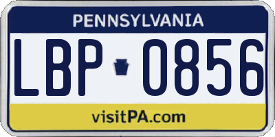 PA license plate LBP0856