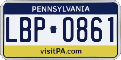PA license plate LBP0861
