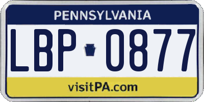 PA license plate LBP0877
