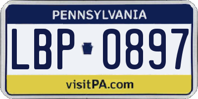 PA license plate LBP0897