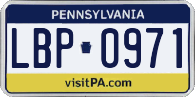 PA license plate LBP0971