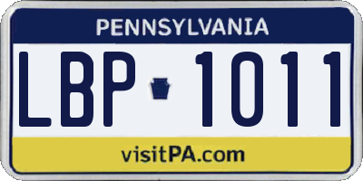 PA license plate LBP1011
