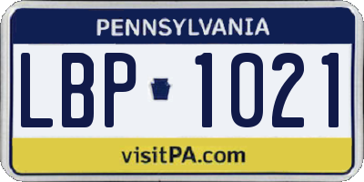 PA license plate LBP1021