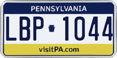 PA license plate LBP1044