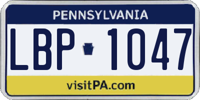 PA license plate LBP1047