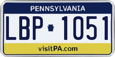 PA license plate LBP1051