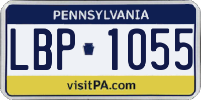 PA license plate LBP1055