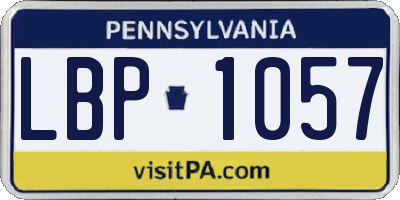 PA license plate LBP1057