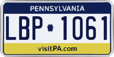 PA license plate LBP1061