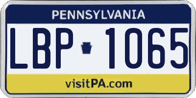 PA license plate LBP1065