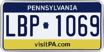 PA license plate LBP1069