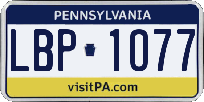 PA license plate LBP1077