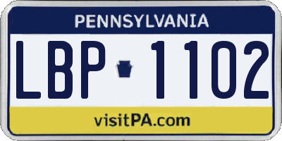 PA license plate LBP1102