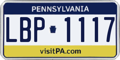 PA license plate LBP1117