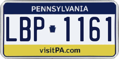 PA license plate LBP1161