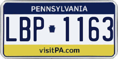 PA license plate LBP1163