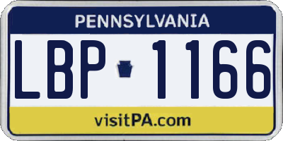PA license plate LBP1166