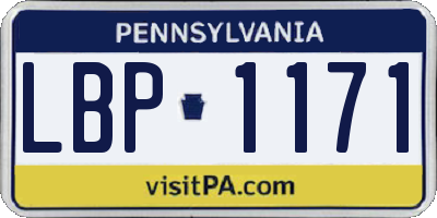PA license plate LBP1171