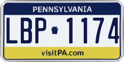 PA license plate LBP1174