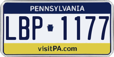 PA license plate LBP1177