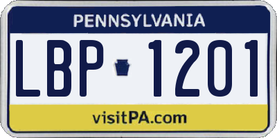 PA license plate LBP1201