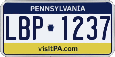 PA license plate LBP1237