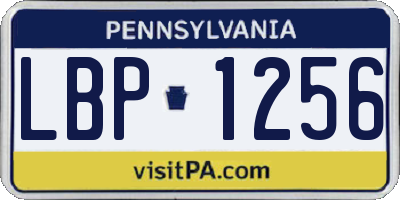 PA license plate LBP1256