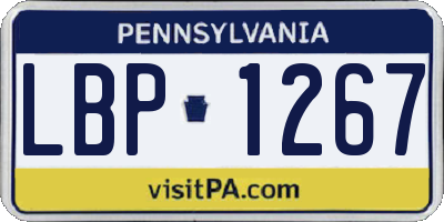 PA license plate LBP1267