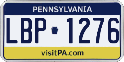 PA license plate LBP1276