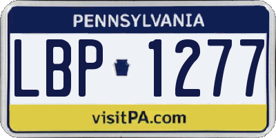 PA license plate LBP1277