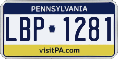 PA license plate LBP1281