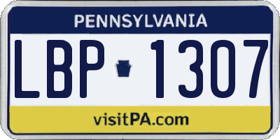 PA license plate LBP1307