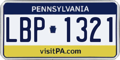 PA license plate LBP1321