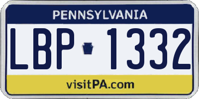 PA license plate LBP1332