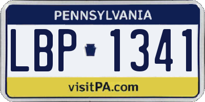 PA license plate LBP1341