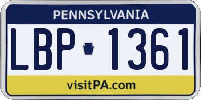 PA license plate LBP1361