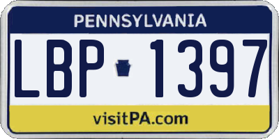PA license plate LBP1397