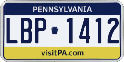 PA license plate LBP1412